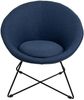 DRW Runder Sessel aus Stoff und Metall in Blau und Schwarz Bild 5