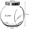 BigDean 2er Set 2 Liter Bonbonglas mit Schraubdeckel - Candy-Glas groß - Für Süßigkeiten, Kekse, Mehl-Aufbewahrung & Gewürze - Made in Germany - Spülmaschinenfest Bild 5