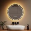 EMKE Runder Badezimmerspiegel mit LED-Hintergrundbeleuchtung, Durchmesser 60 cm, mit Anti-Beschlag + Touch-Schalter + 3 Lichtfarben variabel, runder Spiegel, modern, Badezimmerspiegel Bild 3
