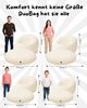 PATCH HOME 2-in-1 Sitzsack Sessel - Gaming Bean Bag mit Reißverschluss - Bereits befüllt, Ergonomisch & Robust für Kinder & Erwachsene - Indoor & Outdoor, Wetterfest (Creme, 155cm) Bild 2