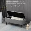 HOMCOM Sitzbank mit Stauraum Polsterbank mit Leinenoptik, Truhenbank mit Stahlbeinen Sitztruhe für Wohnzimmer Schlafzimmer Flur 102 x 40 x 44 cm Grau Bild 4