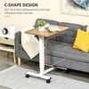HOMCOM Schreibtisch Höhenverstellbarer Schreibtisch Laptoptisch mit Rollen (PC-Tisch, 1-St, Beistelltisch), Natur+Weiß Belastbar bis 70 kg 65 x 48 x 70-110 cm Bild 5