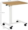 HOMCOM Schreibtisch Höhenverstellbarer Schreibtisch Laptoptisch mit Rollen (PC-Tisch, 1-St, Beistelltisch), Natur+Weiß Belastbar bis 70 kg 65 x 48 x 70-110 cm Bild 3