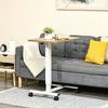 HOMCOM Schreibtisch Höhenverstellbarer Schreibtisch Laptoptisch mit Rollen (PC-Tisch, 1-St, Beistelltisch), Natur+Weiß Belastbar bis 70 kg 65 x 48 x 70-110 cm Bild 2