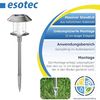 esotec LED Gartenleuchte Edelstahl Solar-Stableuchte Swing H38cm DUO COLOR 2800K 6000K 102070, 2 Lichtfarben warmweiß + kaltweiß wählbar, automatisch EIN/AUS bei Dämmerung, LED fest integriert, warmweiß, kaltweiß, LED Solarleuchte in Edelstahloptik Bild 4