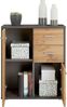 CARO-Möbel Kommode Locarno mit 2 Schubladen und Türen, modernes Highboard Bürokommode in Beton dunkel/Wotan Eiche Bild 5