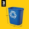 Rubbermaid Papierkorb, 12,9 Liter, rechteckig, PE, blau mit Recycling-Logo, Maße: (B)289 x (T)210 x (H)308 mm (FG295573BLUE / 2955-73-BLU) Bild 3