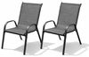 2er Outdoorstuhl Gartenstuhl Stapelstuhl Metall Textilen Anthrazit Bild 3