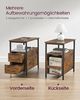VASAGLE Beistelltisch, 2er Set, Nachttisch mit Steckdosenleiste, 2 Schubladen, Sofatisch, Nachtschrank für Wohnzimmer, Schlafzimmer, vintagebraun-klassikschwarz LCT648B01 Bild 5