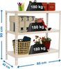 Simon Rack Schwerlastregal, 900 x 800 x 400 mm, Bis 180 kg Belastbar, 3 Verstellbare Ablagen, Kellerregal, Lagerregal, Weiss - Simonclick Bild 2