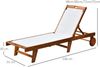 Outsunny Sonnenliege Relaxliege Gartenliege Gartenmöbel verstellbar Akazienholz Textil Natur 198x60 x H88/80/69/45 cm Bild 3