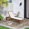 Outsunny Sonnenliege Relaxliege Gartenliege Gartenmöbel verstellbar Akazienholz Textil Natur 198x60 x H88/80/69/45 cm Bild 2