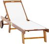 Outsunny Sonnenliege Relaxliege Gartenliege Gartenmöbel verstellbar Akazienholz Textil Natur 198x60 x H88/80/69/45 cm Bild 1