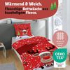 Weihnachts-Bettwäsche rot weiß mit Rentier Motiv 135x200 80x80 cm Flanell mit Reißverschluss Bild 5