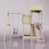 PolarPlay Spielturm Bergen aus Holz in Rosa Bild 2