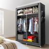 INTIRILIFE Faltschrank mit Kleiderstange, Fächern und Seitentasche, asch grau, 108 x 170 x 45 cm Bild 2