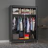 INTIRILIFE Faltschrank mit Kleiderstange, Fächern und Seitentasche, asch grau, 108 x 170 x 45 cm Bild 4