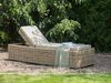 Beliani 'PALESE' Gartenliege, Rattan taupe, 77 x 195 x 88 cm Bild 2