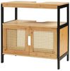 Waschbeckenunterschrank Tervola 60x60x35 cm Schwarz/Bambus [en. casa] Bild 3