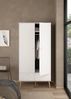Dmora - Kleiderschrank 2 Türen Jolene, Schlafzimmermöbel, Schrank, Garderobe, 99x58 h200 cm, Weiß Bild 5