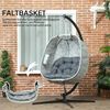 Outsunny Hängesessel Eiförmig, mit Gestell, Sitzpolstern (Faltbar Hängeschaukel, 1-St, Hängematte), für 1 Personen, Indoor Outdoor, Terrasse, Garten, Grau Bild 5