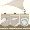 Sekey Sonnensegel Wasserdicht 2x3 m Rechteckig – ohne Mittelnaht, hochdichtes PES 160g/m², mit Edelstahl-Ringen & Lotus-Effekt, reißfest & 95% UV-Schutz, für Balkon Terrasse Garten, Taupe Bild 4