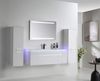 Badmöbel Set 8 Teilig 240cm Hochglanz Schwarz LED Spiegel Badezimmer Badschrank Bild 2