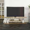 Dmora - Fernsehschrank Lysithea, Ständer für Wohnzimmerfernseher, Niedriges Wohnzimmer-Sideboard, TV-Ständerbasis, 120x30h33 cm, Schwarz und Walnuss Bild 4