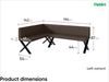 MEBLINI Eckbank für Esszimmer mit ausziehbarem Tisch - Küchenbank - Essecke - Sitzecke Küche - PETER - X-Beine 142x196x87cm Links - Braun Kunstleder/B Weiß Matt Bild 3