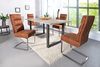 riess-ambiente Freischwinger COMFORT vintage hellbraun / silber, Esszimmer · Microfaser · Edelstahl · Industrial Design Bild 4