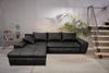 Ecksofa Vintage Schlafsofa Eckcouch L-Sofa mit Ottomane u. Bettkasten in Schwarz Bild 2