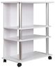 BAKAJI TV-Schrank aus MDF-Holz mit 3 Ablagen für Videospiele, DVD und 4 Rollen, TV-Wagen, modernes Design, Größe 60 x 45 x 80,5 cm, Armhalterung (weiß) Bild 3