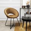 HOME DECO FACTORY, HD0064, runder Cotele Giulia-Sessel aus Samt in Gelb, Lounge-Edition, Möbel, Sitz, Sofa und Sessel, 67 x 84 x 52 cm, Sitzhöhe 52 cm, Gelb-Schwarz Bild 2
