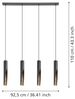 EGLO LED Hängelampe Barbotto, 4-flammige Pendelleuchte über Esstisch, indirekte Beleuchtung, Hängeleuchte aus Metall in Schwarz und Holz-Optik, GU10-Leuchtmittel, warmweiß, FSC zertifiziert Bild 5
