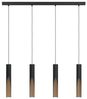 EGLO LED Hängelampe Barbotto, 4-flammige Pendelleuchte über Esstisch, indirekte Beleuchtung, Hängeleuchte aus Metall in Schwarz und Holz-Optik, GU10-Leuchtmittel, warmweiß, FSC zertifiziert Bild 2