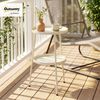 Outsunny Beistelltisch Outdoor Esstisch Campingtisch Beistelltisch (36 cm Gartentisch, 1-St, rund Balkontisch), aus Metall für Garten Terrasse Balkon Cremeweiß Bild 2