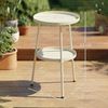 Outsunny Beistelltisch Outdoor Esstisch Campingtisch Beistelltisch (36 cm Gartentisch, 1-St, rund Balkontisch), aus Metall für Garten Terrasse Balkon Cremeweiß Bild 3