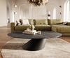 Couchtisch Edge Oval 140x80 cm Keramik Laminam® Noir Desir Braun Conis Metall Schwarz Bild 4