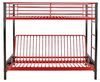 Vente-unique - MODULO Bett Metall SchwarzRot - B 96 cm x H 170 cm x L 198 cm Bild 3