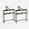 VASAGLE Konsolentisch, schmaler Sofatisch mit 2 Ablagen, 20 x 80 x 80 cm, Flurtisch, 2 Ebenen, für Flur, Wohnzimmer, Schlafzimmer, anthrazitgrau-tintenschwarz LNT130B22 Bild 3