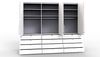 WIEMANN Loft Kleiderschrank, Schlafzimmerschrank, Gleittürenschrank, Drehtürenschrank, mit Schubladen, Glas weiß, Havanna, B/H/T 300 x 236 x 58 cm Bild 3