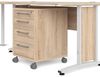 Dmora - Schreibtisch Mirella, Mehrzweckschreibtisch, Bürotisch für PC, Eckschreibtisch, 230x200 h75 cm, Eiche und Weiß Bild 5