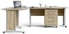 Dmora - Schreibtisch Mirella, Mehrzweckschreibtisch, Bürotisch für PC, Eckschreibtisch, 230x200 h75 cm, Eiche und Weiß Bild 3
