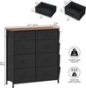 DWVO Kommode mit 8 Schubladen, langlebiger Schrank mit Haken & Seitentaschen, Stoffschubladen mit Griffen, Robustes Metallgestell, Schwarz Bild 3