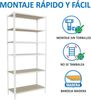 Simonrack Schwerlastregal, Lagerregal, 250 x 80 x 40 cm, Metallregal, Kellerregal, Biegestelle 150 kg, 6 Holzfachböden, Weiss/Holz - Maderclick Bild 5