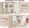 Badezimmerschrank mit Spiegel, Wandschrank mit Türen und offenen Fächern, wandmontierter Medizinschrank mit 2 Handtuchhaltern, Badschrank für Badezimmer, Waschküche und Küche, Weiß Bild 5