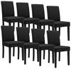 8er-Set Polsterstühle mit Massivholzbeinen und Kunstlederbezug Schwarz en. casa Bild 3
