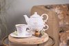 Clayre & Eef Teekanne TEA FOR ONE 400 ML Beige KERAMIK VÖGEL RUND TEEKANNEN SET TEESET Bild 2
