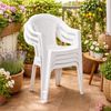4x Outdoor Stapelstuhl Bistrostuhl Gartenstuhl Ischia Weiß Kunststoff Bild 3