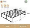 Zinus Yelena 35,6 cm Classic Metal Plattform Bed Frame with Steel Slat, Double Bild 2